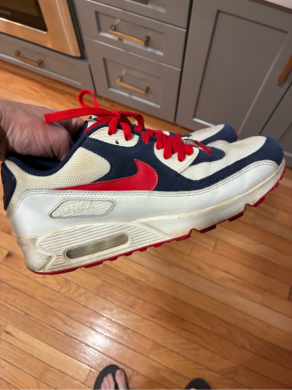 Nike Air Max 90 USA Mens Shoes Deep Royal Red Size 10 rare edition